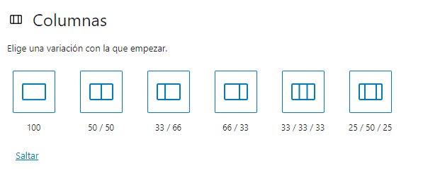 Bloque columnas de WordPress