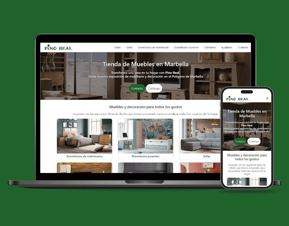 Diseño web para una tienda de muebles en Marbella