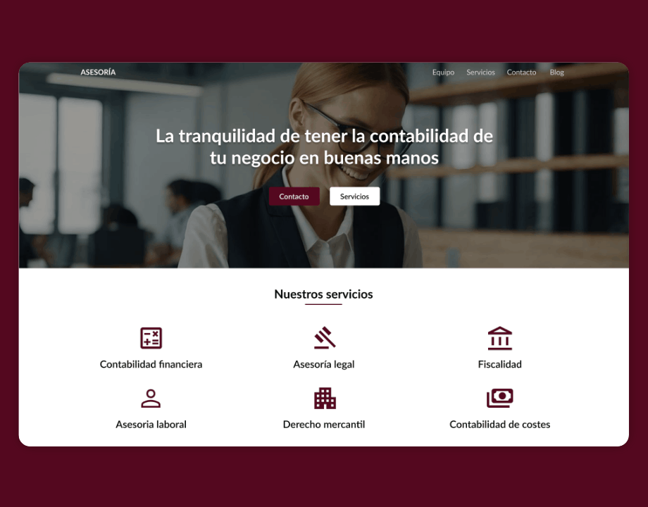Diseño web de una asesoría en Figma