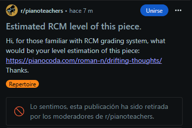 un hilo de Reddit borrado por moderadores