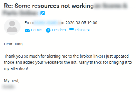 otro email recibido en la campaña PR