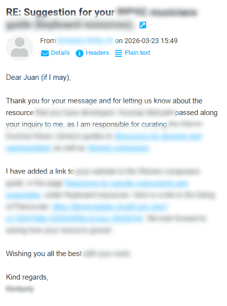 otra respuesta recibida